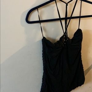 Black Beaded Halter Top